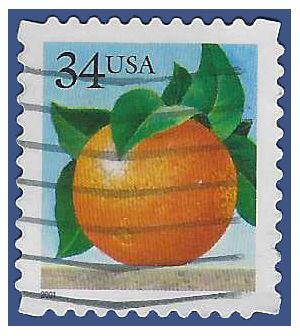 #3494 34c Orange Booklet Single 2001 Used