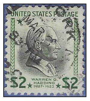 # 833 $2.00 Presidential Issue Warren G. Harding 1938 Used CDS