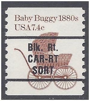 #1902a 7.4c Baby Buggy 1880s Bureau Precancel Coil Single 1984 Mint NH