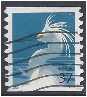 #3829 37c Snowy Egret PNC Single Plate #V3222 2003 Used