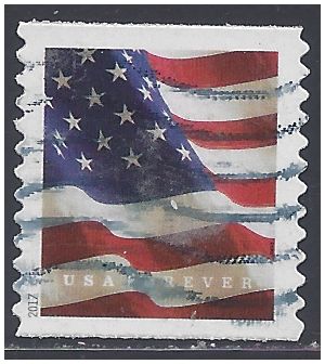 #5158 (49c Forever) US Flag Coil Single (BCA) 2017 Used
