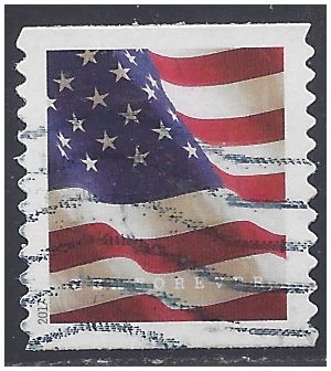 #5158 (49c Forever) US Flag Coil Single (BCA) 2017 Used
