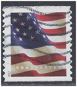 #5158 (49c Forever) US Flag Coil Single (BCA) 2017 Used