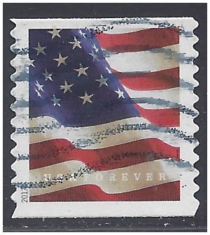 #5158 (49c Forever) US Flag Coil Single (BCA) 2017 Used