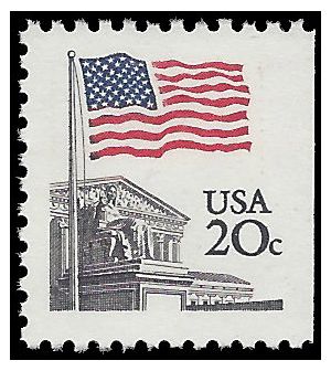 #1896b 20c Flag over Supreme Court Booklet Single 1981 Mint NH