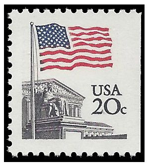 #1896b 20c Flag over Supreme Court Booklet Single 1981 Mint NH
