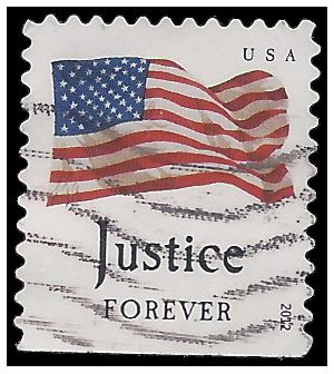 #4648 (45c Forever) Four Flags Justice Booklet Single 2012 Used