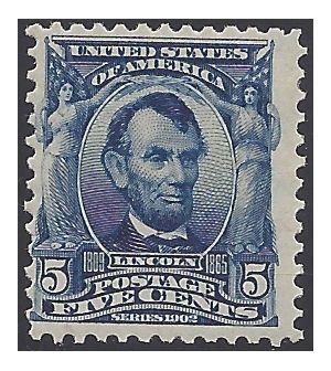 # 304 5c Abraham Lincoln 1903 Mint H