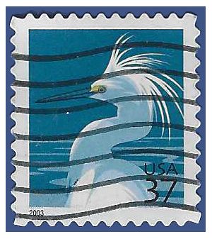 #3830d 37c Snowy Egret Booklet Single 2004 Used