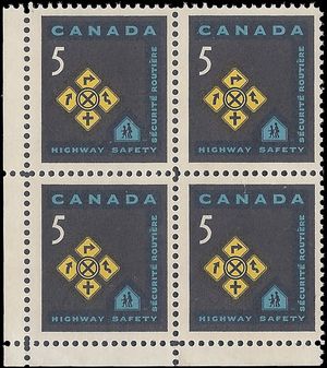 Canada # 447 1966 Used Block of 4