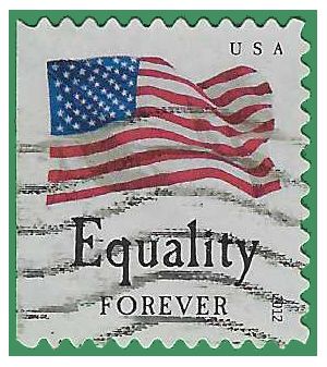 #4708 (45c Forever) Four Flags Equality ATM Booklet Single 2012 Used