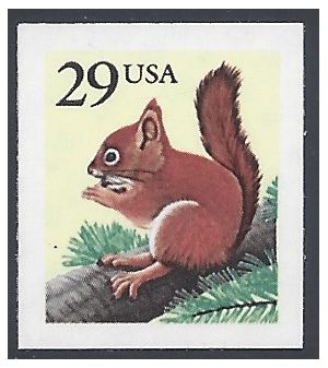 #2489 29c Red Squirrel Booklet Single 1993 Mint NH