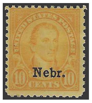 # 678 9c James Monroe Nebraska Overprint 1929 Mint HR