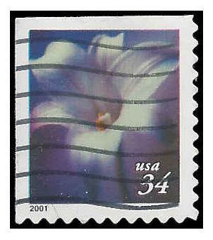 #3487  34c Flowers Lilies Booklet Single 2001 Used