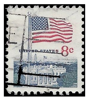 #1338f 8c Flag over White House 1971 Used