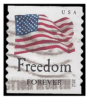 #4635 (45c Forever) Four Flags Freedom Coil Single 2012 Used