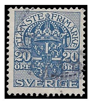 Sweden #O51 1910 Used Pinhole From Cancel