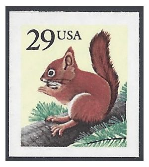 #2489 29c Red Squirrel Booklet Single 1993 Mint NH
