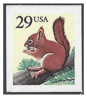 #2489 29c Red Squirrel Booklet Single 1993 Mint NH