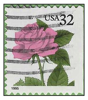 #2492 32c Pink Roses Booklet Single 1995 Used