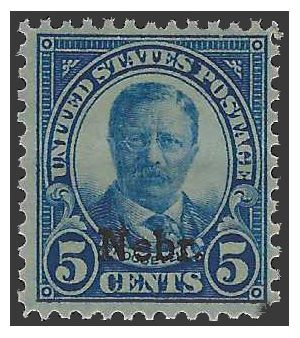 # 674 5c Theodore Roosevelt Nebraska Overprint 1929 Mint NH