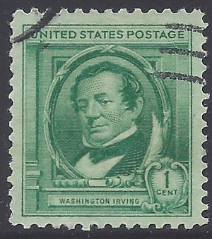 # 859 1c Famous American Authors Washington Irving 1940 Used
