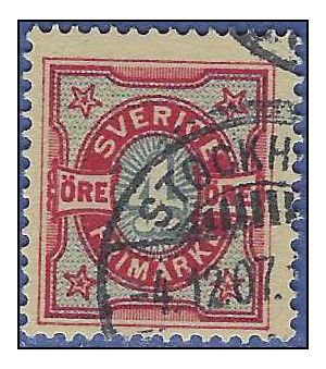Sweden #  55 1892 Used