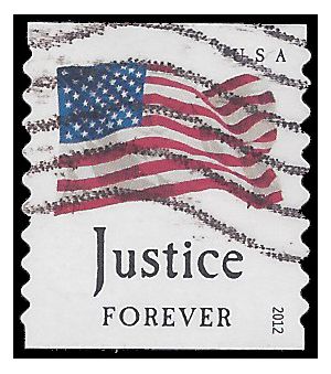 #4634 (45c Forever) Four Flags Justice Coil Single 2012 Used