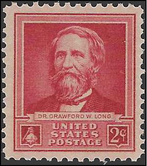 # 875 2c American Scientists Dr. Crawford W. Long 1940 Mint NH