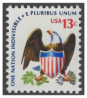 #1596 13c Americana Issue  Eagle and Shield 1975 Mint NH