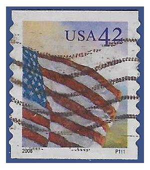 #4234 42c US Flag at Dawn PNC Single P1111 2008 Used