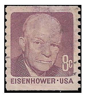#1402 8c Dwight D. Eisenhower Coil Single 1971 Used