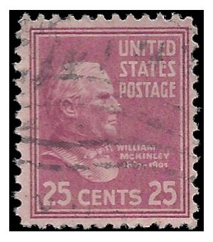 # 829 25c Presidential Issue William McKinley 1938 Used