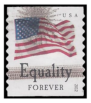 #4633 (45c Forever) Four Flags Equality Coil Single 2012 Used