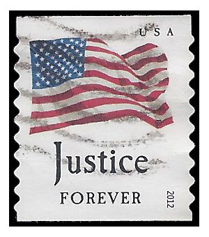#4634 (45c Forever) Four Flags Justice Coil Single 2012 Used