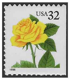 #3049 32c Yellow Rose Booklet Single 1996 Mint NH