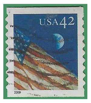#4233 42c US Flag at Night Coil Single 2008 Used