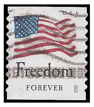 #4635 (45c Forever) Four Flags Freedom Coil Single 2012 Used