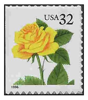 #3049 32c Yellow Rose Booklet Single 1996 Mint NH