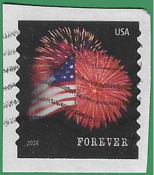 #4854 (49c Forever) Star Spangled Banner Coil Single 2014 Used