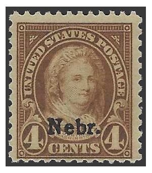 # 673 4c Martha Washington Nebraska Overprint 1929 Mint NH*