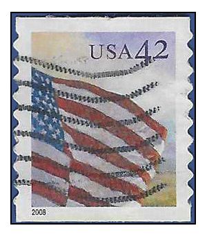 #4234 42c US Flag at Dawn Coil Single 2008 Used
