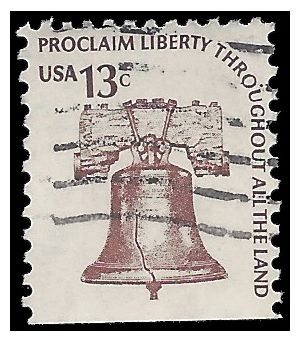 #1595 Americana Issue - Liberty Bell Booklet Single 1975 Used