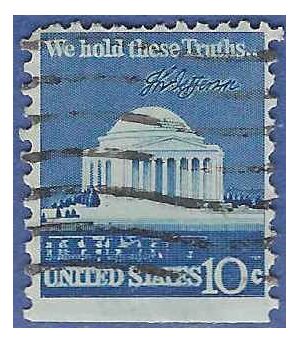 #1510 10c Jefferson Memorial Booklet Single 1973 Used