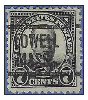 # 559 7c William McKinley 1923 Used HR Precancel LOWELL MASS.