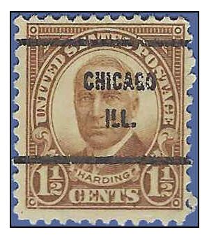 # 684 1.5c Warren Harding 1930 Used  Precancel CHICAGO ILL.
