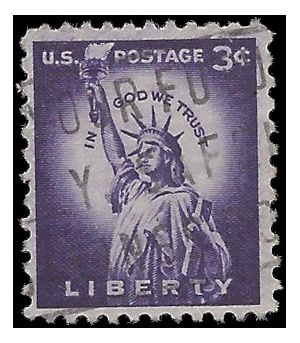 #1035 3c Liberty Issue Statue of Liberty 1954 Used