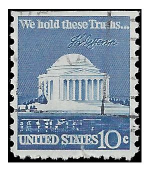 #1510 10c Jefferson Memorial Booklet Single 1973 Used