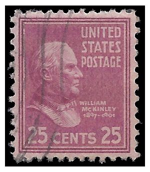 # 829 25c Presidential Issue William McKinley 1938 Used