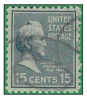 # 820 15c Presidential Series-James Buchanan 1938 Used